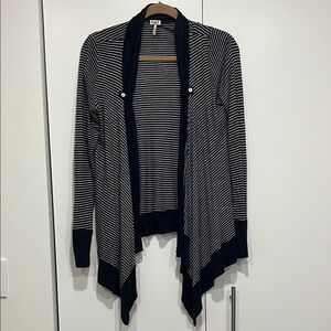 Splendid Striped Navy and White Waterfall Cardigan size medium